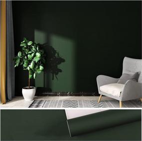 img 4 attached to VEELIKE 15.7''X118'' Dark Green Peel And Stick Wallpaper Self Adhesive Solid Green Contact Paper Waterproof Decorative Vinyl Film For Walls Countertops Cabinets Shelf Drawer Liners Bedroom Kitchen
