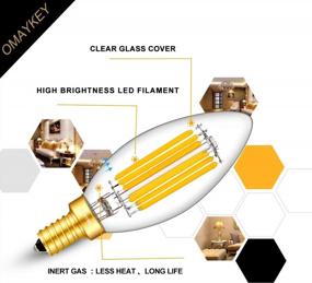 img 2 attached to Upgrade Your Chandeliers With OMAYKEY 6W LED Candelabra Bulbs - 3000K Soft White, 65W Equivalent, 650 Lumen - 8 Pack