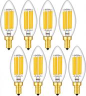 upgrade your chandeliers with omaykey 6w led candelabra bulbs - 3000k soft white, 65w equivalent, 650 lumen - 8 pack logo