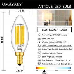 img 3 attached to Upgrade Your Chandeliers With OMAYKEY 6W LED Candelabra Bulbs - 3000K Soft White, 65W Equivalent, 650 Lumen - 8 Pack