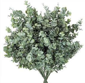 img 4 attached to 6 Pack Artificial Greenery Stems Fake Silver Dollar Eucalyptus Leaves Bush For Wedding Jungle Baby Shower Party Bouquet Vase Centerpiece Decor In Dusty Green