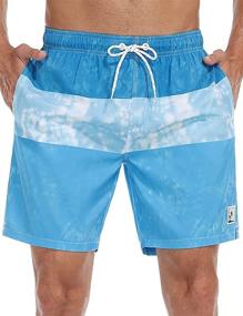 img 4 attached to Nonwe Men'S Swimming Trunks: Tropical Hawaiian Beach Board Shorts W/ Pockets For Water Sports