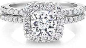 img 3 attached to Glamorous Moissanite Gem Stone King Engagement Jewelry for Women's Wedding & Engagement