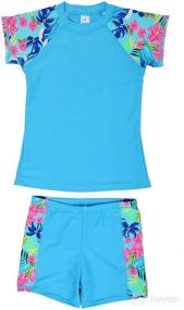 img 4 attached to 👙 Dayu Unisex Kids Rashguard Set: UV Protective Two Piece Swimsuit for Boys and Girls (4-14 Years)