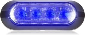 img 1 attached to Maxxima M20384BCL Blue Ultra Thin 4 LED Warning Strobe Light (Surface Mount With Clear Lens)