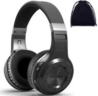 🎧 bluedio turbine h wireless bluetooth 5.0 stereo headphones: immersive bass, mic, and voice control - black logo