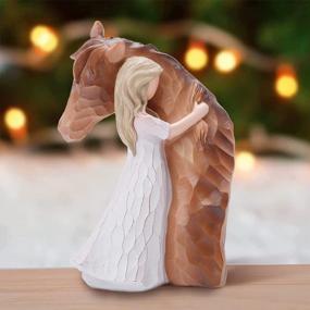 img 4 attached to LUCKYBUNNY Truly A Friend Guardian Angel Statues, Sculpted Hand-Painted Girl Embracing Horse Figurines, Horse Lover Gifts, Cowgirls Gifts, Horse Loss Remembrance Gifts, Birthday