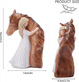 img 1 attached to LUCKYBUNNY Truly A Friend Guardian Angel Statues, Sculpted Hand-Painted Girl Embracing Horse Figurines, Horse Lover Gifts, Cowgirls Gifts, Horse Loss Remembrance Gifts, Birthday