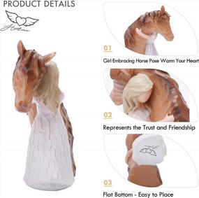 img 2 attached to LUCKYBUNNY Truly A Friend Guardian Angel Statues, Sculpted Hand-Painted Girl Embracing Horse Figurines, Horse Lover Gifts, Cowgirls Gifts, Horse Loss Remembrance Gifts, Birthday