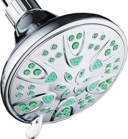 img 4 attached to AquaDance Antimicrobial 6-Setting Shower Head - Nozzle Protection From Mold, Mildew & Bacteria Growth For Stronger Showers! 4" Coral Green