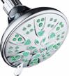 aquadance antimicrobial 6-setting shower head - nozzle protection from mold, mildew & bacteria growth for stronger showers! 4" coral green logo