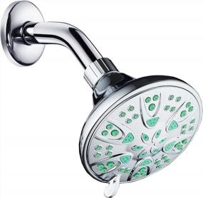 img 1 attached to AquaDance Antimicrobial 6-Setting Shower Head - Nozzle Protection From Mold, Mildew & Bacteria Growth For Stronger Showers! 4" Coral Green
