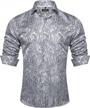 men's paisley floral dress shirt with collar pin brooch long sleeve dibangu logo