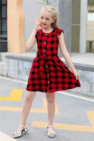 img 1 attached to 👗 GORLYA Girls' Clothing with Ruffle Vintage Pockets - GOR1022 Dresses