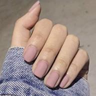 edary matte pink false nails: short square press-on nail set for women (24pcs) logo