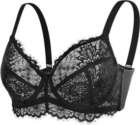img 1 attached to Plus Size Women'S Sexy Eyelash Lace Unlined Full Coverage Minimizer Bra