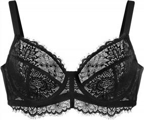 img 2 attached to Plus Size Women'S Sexy Eyelash Lace Unlined Full Coverage Minimizer Bra
