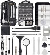 ultimate 130-in-1 precision screwdriver set: professional magnetic electronics repair tool kit for iphone, computer, xbox, macbook, ps4, pc, phone, mobile, glasses, camera, watch, laptop, cell - kit de herramientas логотип