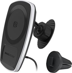 img 4 attached to Scosche MagicMount Pro Charge4 Dash/Vent Magnetic 15W Wireless 🔌 Charging Mount - Compatible with MagSafe, iPhone, and Qi Devices (MPQ4DV-XTSP)