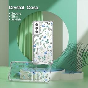img 1 attached to Protective Cover For Samsung Galaxy S21 - Shockproof Hard PC+TPU Bumper Case With White Floral Design For Women And Girls - Clear Crystal Yellow-Resistant Cutebe Cute Series, 2021 Release