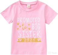 🎀 2021 cute baby girl big sister letter print t-shirt top outfit for better seo логотип