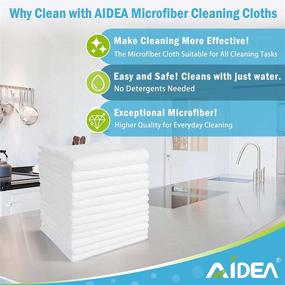 img 3 attached to AIDEA Dish Cloths White - Pack of 12, Microfiber Cleaning Cloths with High Water Absorption, Lint-Free, Scratch-Free, Streak-Free, Kitchen Dish Towels - White, 11.5in.x 11.5in.