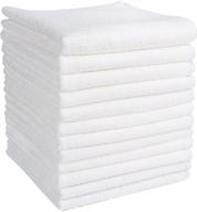 aidea dish cloths white - pack of 12, microfiber cleaning cloths with high water absorption, lint-free, scratch-free, streak-free, kitchen dish towels - white, 11.5in.x 11.5in. logo