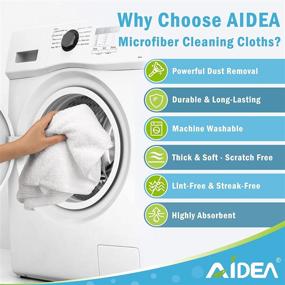 img 2 attached to AIDEA Dish Cloths White - Pack of 12, Microfiber Cleaning Cloths with High Water Absorption, Lint-Free, Scratch-Free, Streak-Free, Kitchen Dish Towels - White, 11.5in.x 11.5in.