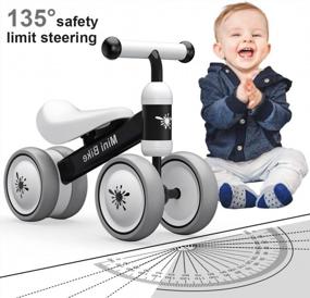 img 2 attached to 10-24 Month Baby Balance Bikes: No Pedal Toddler Walker Riding Toys For Boys And Girls, 4 Wheels Bicycle - Perfect First Birthday Gift For New Year Holiday