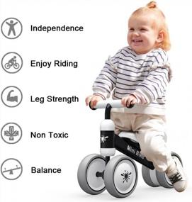 img 1 attached to 10-24 Month Baby Balance Bikes: No Pedal Toddler Walker Riding Toys For Boys And Girls, 4 Wheels Bicycle - Perfect First Birthday Gift For New Year Holiday