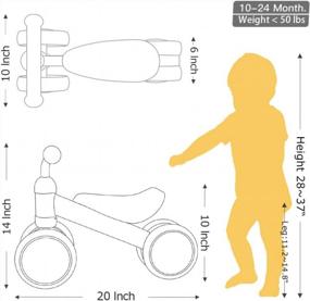 img 3 attached to 10-24 Month Baby Balance Bikes: No Pedal Toddler Walker Riding Toys For Boys And Girls, 4 Wheels Bicycle - Perfect First Birthday Gift For New Year Holiday