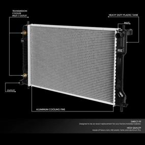 img 3 attached to 🔄 OEM-RA-13103 DNA Motoring Aluminum Radiator for 10-17 Equinox/Terrain 2.4 3.0 3.6: Enhanced Coolant Cooling, 26-11/16" W X 16-11/16" H X 1" D, 1-5/16" Inlet / 1-5/16" Outlet