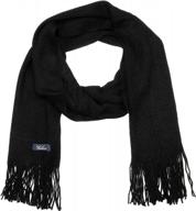 🧣 falari black knitted winter scarf 2098 - men's scarf accessories logo