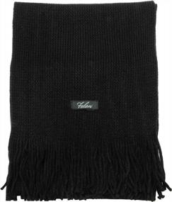 img 1 attached to 🧣 Черный вязаный зимний шарф Falari 2098 - аксессуар для мужчин