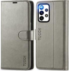 img 4 attached to Чехол-кошелек TUCCH для Galaxy A53 5G | Слоты для карт с блокировкой RFID, магнитная подставка и противоударный интерьер из ТПУ | Совместим с 6,5-дюймовой моделью 2022 года — серый