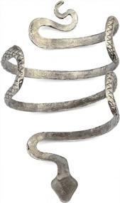 img 3 attached to Idealway Vintage Punk Silver Snake Open Bangle Cuff Bracelet For Men