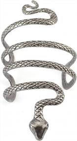 img 4 attached to Idealway Vintage Punk Silver Snake Open Bangle Браслет-манжета для мужчин