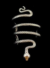 img 2 attached to Idealway Vintage Punk Silver Snake Open Bangle Браслет-манжета для мужчин