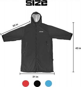 img 3 attached to Swim Parka Changing Robe Windproof Surf Poncho Warm Waterproof Oversized Coat With Hood Thicken Lining