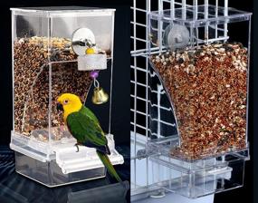 img 4 attached to Kenond® Automatic Bird Feeder: No Mess Parakeet Feeders for Bird Cages - Acrylic 🐦 Parrot Integrated Seed Feeder with Transparent Food Container - Cage Accessories for Small Birds (Cockatiel, Lovebirds)