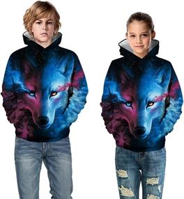 img 1 attached to NEWSIAMESE Realistic Sweatshirts Childrens Pullover Boys' Clothing ~ Fashion Hoodies & Sweatshirts