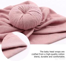 img 3 attached to 👶 Cute and Soft DRESHOW BQUBO Baby Turban Hats Set for Adorable Infants