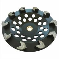 high-performance diamond grinding wheels for concrete, paint, epoxy, and mastic removal - 30/40 grit, 10 arrow segments, 7/8"-5/8" arbor, set of 7 logo