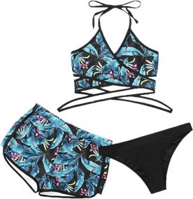 img 4 attached to SweatyRocks Womens Halter Shorts Bikini Women's Clothing via Swimsuits & Cover Ups
