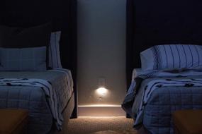 img 1 attached to 4 Pack SnapPower GuideLight 2 Outlet Night Light - Automatic On/Off Sensor [Standard Decor, Not GFCI] - Wall Plate LED Lights (Light Almond)