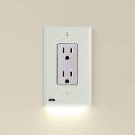 4 pack snappower guidelight 2 outlet night light - automatic on/off sensor [standard decor, not gfci] - wall plate led lights (light almond) logo