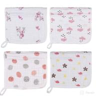 👶 premium muslin cotton burp cloth 4 pack: ultra soft and absorbent spit up rags for newborns - ideal baby registry gift for girls (20'' x 10'') логотип