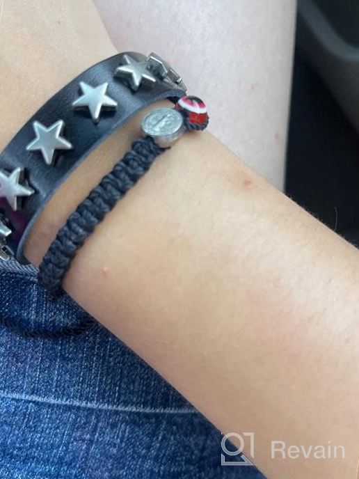 img 1 attached to 🌟 Stylish Xusamss Hip Hop Alloy Star Wristband Leather Cuff Bracelet, 7.5 inches - Rock the Fashion Scene! review by Christopher Ruth