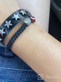 img 5 attached to 🌟 Stylish Xusamss Hip Hop Alloy Star Wristband Leather Cuff Bracelet, 7.5 inches - Rock the Fashion Scene!