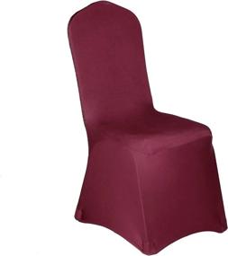 img 3 attached to Burgundy Spandex Stretch Banquet Chair Cover With Metallic Glitter Dining Event Slipcover For Wedding Party By Efavormart